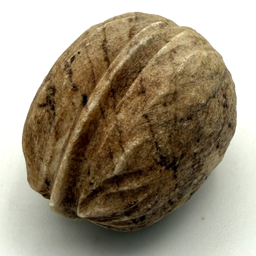 Alabaster Stone Fruit Walnut Realistic Nut Marbled Hand Carved Natural Seed HTF